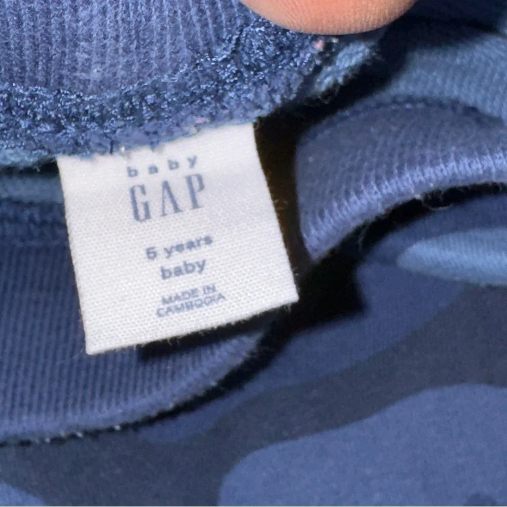 GAP Kids Boys Navy Blue Camo Sweat Shorts Drawstring Casual‎ Size 5